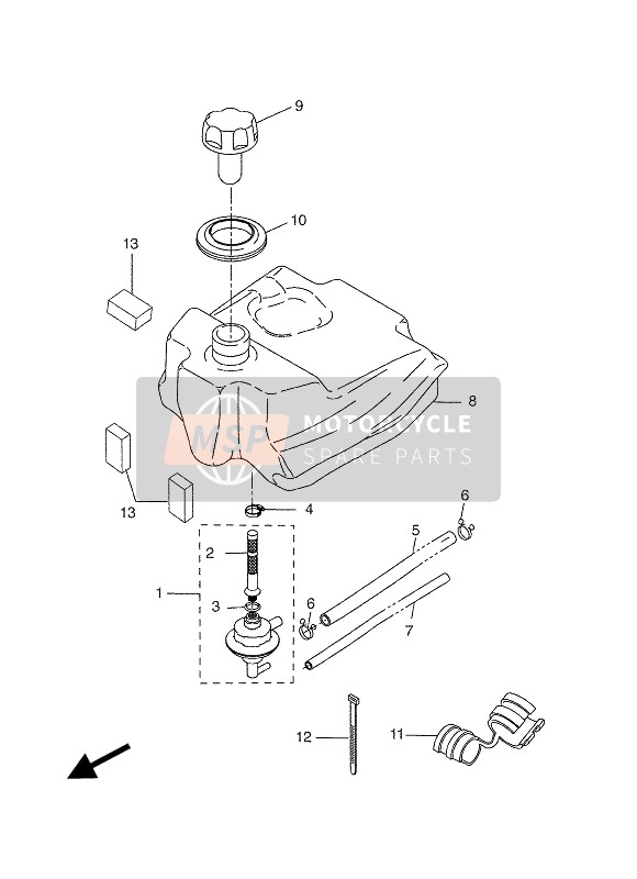 Yamaha CW50L BOOSTER 2004 Réservoir d'essence pour un 2004 Yamaha CW50L BOOSTER